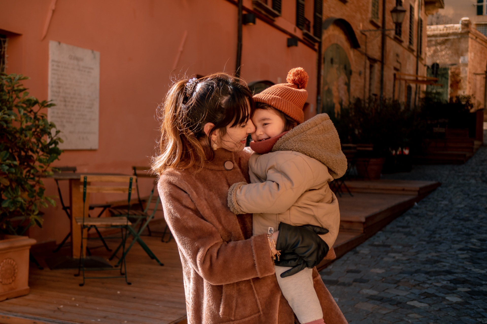 ﻿Family photosession of mother and son in cozy Santarcangelo
